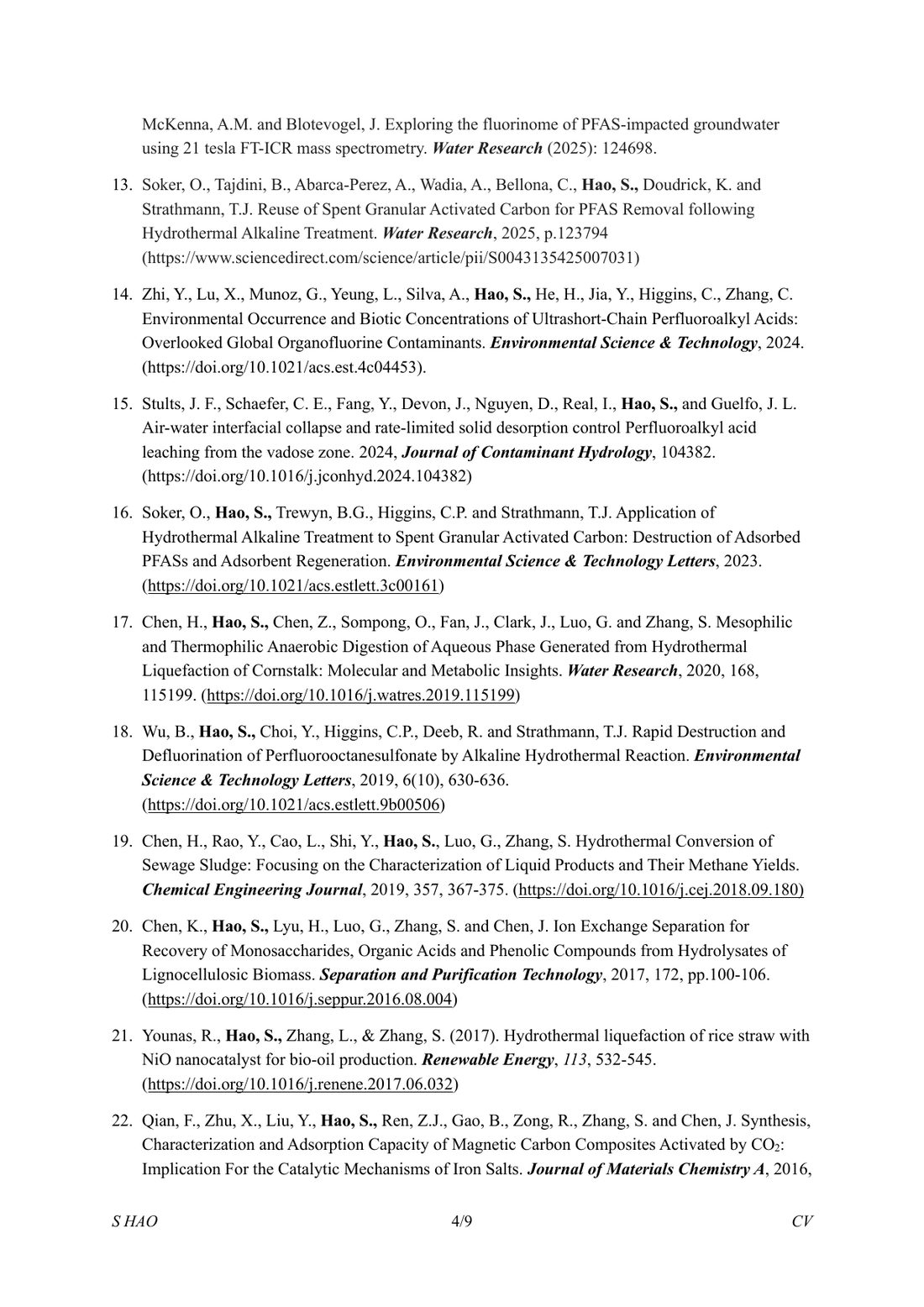 Curriculum vitae, page 4